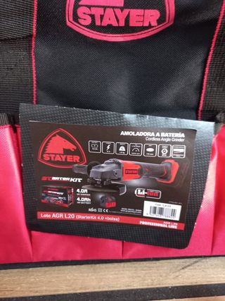Radial a batería Stayer + Batería + Cargador + Bol