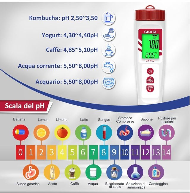 Tester digitale pH GIDIGI per acqua