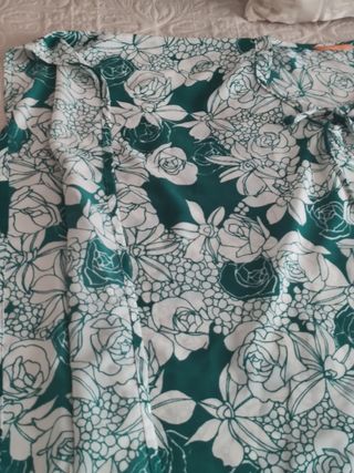 Vestido caftán de Sun Rose Fashions- Verde- Blanco