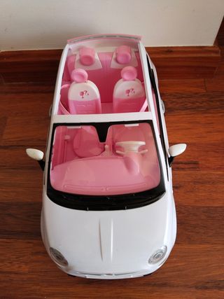 Auto Barbie Fiat 500 bianca e rosa