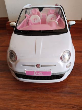 Auto Barbie Fiat 500 bianca e rosa