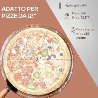 Forno per Pizza Pieghevole e Portatile con Pala e