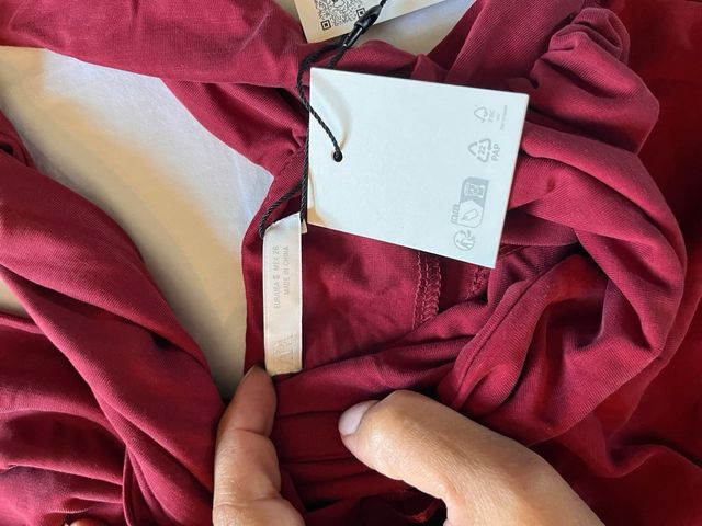 Vestido Zara Burdeos Talla S Fruncido