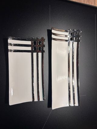 Platos decorativos cerámicos plateados