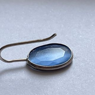 Pendientes Plata Ley Piedra Facetada Azul