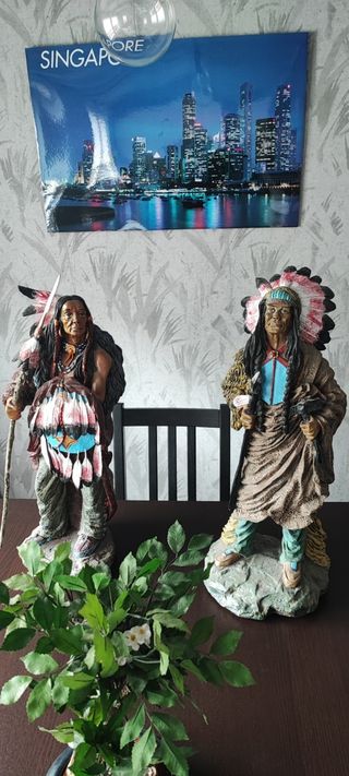 Figuras Indios Resina 60cm