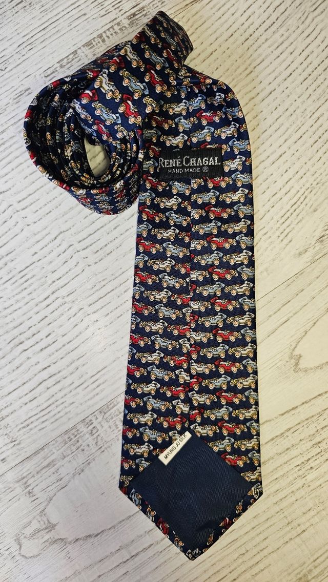 Corbata Seda Rene Chagal Vintage Coches