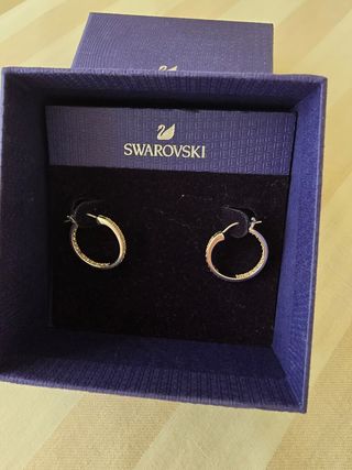 Pendientes Swarovski Aro Plata