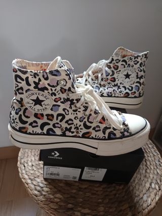 Converse plataforma estampado leopardo