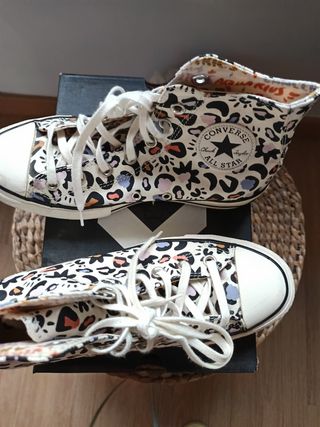 Converse plataforma estampado leopardo