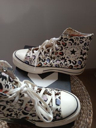 Converse plataforma estampado leopardo