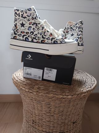 Converse plataforma estampado leopardo