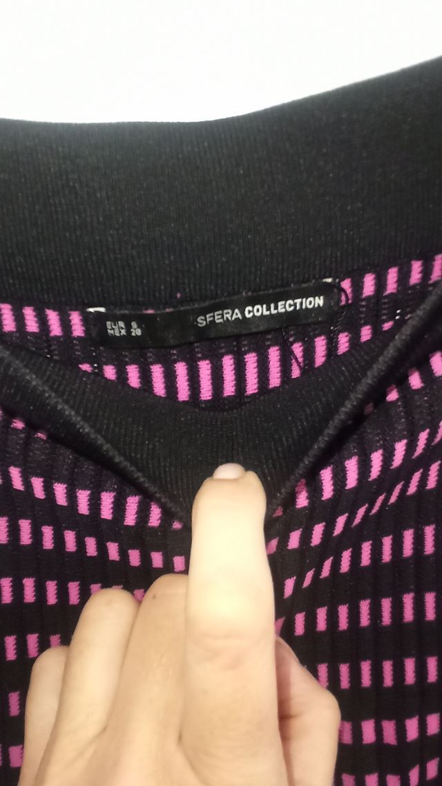 Falda de punto con estampado de cuadros