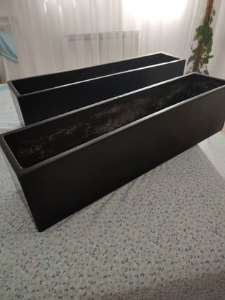 Jardineras Fibra Vidrio 80x20x18.5 Negro
