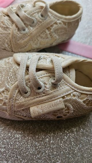 Scarpine Superga  neonata pizzo avorio