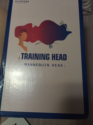 Cabeza Maniquí Lona Beige y Rosa