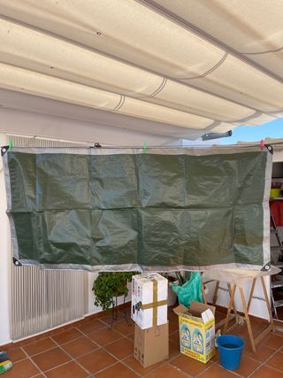 Toldo completamente nuevo 1,86x0,87 m verde-plata