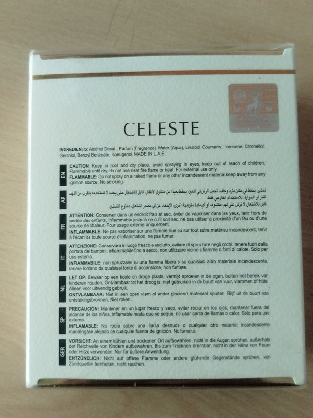 Perfume Celeste Maison Alhambra Dorado 100ml