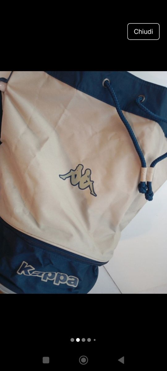 Sacca Kappa beige e blu