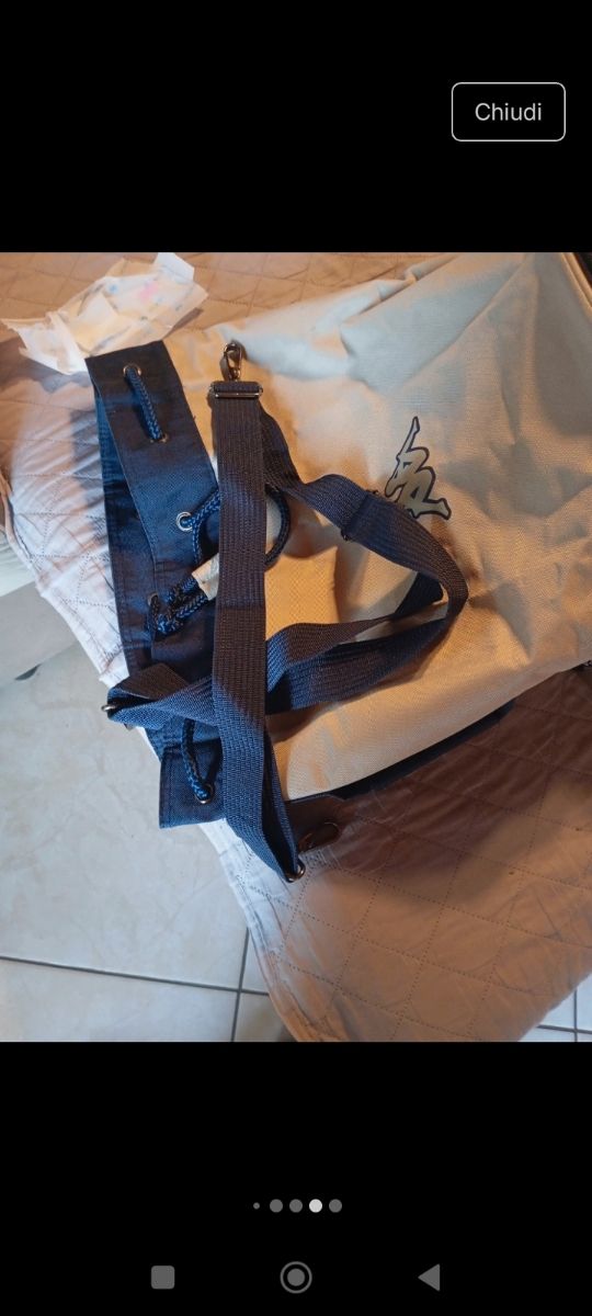 Sacca Kappa beige e blu