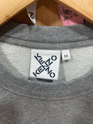Sudadera Kenzo Gris con Logo Cruzado