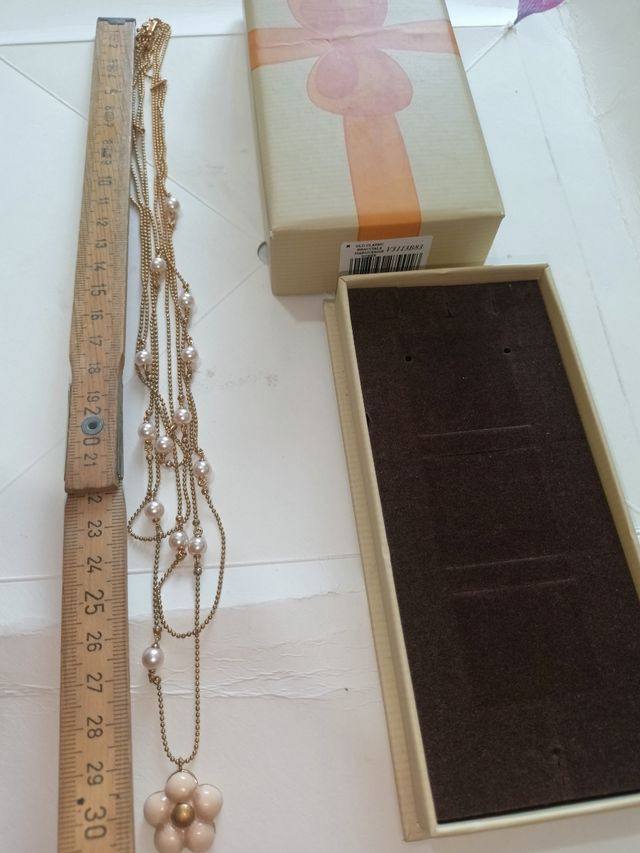 Collana Thun perle e fiore oro nuova