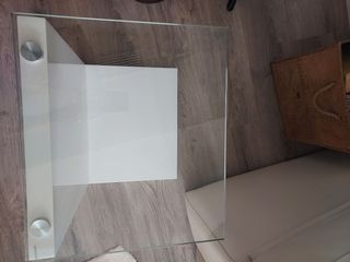 Mesa auxiliar madera y cristal