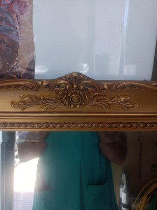 Espejo Antiguo Dorado Marco Tallado