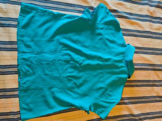 Camisa manga corta color azul verdoso