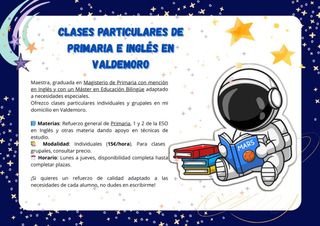 Profesora de inglés y refuerzo