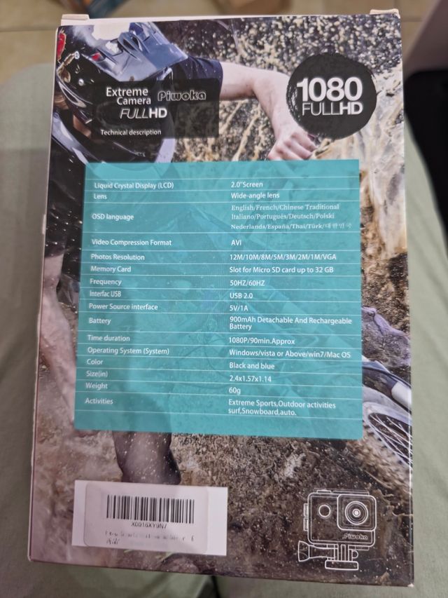 Piwoka Action Cam 1080P FHD 30M