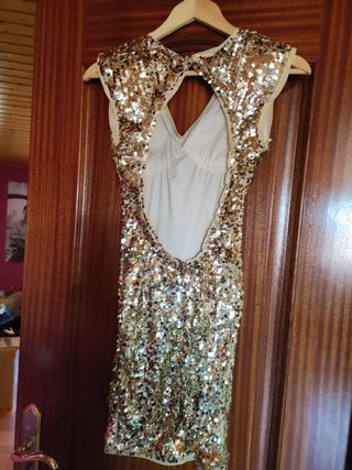 Vestido lentejuelas dorado