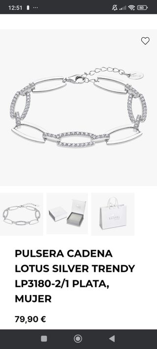 Pulsera cadena Lotus silver mujer