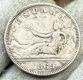 Moneda PLATA 2 Pesetas 1869 *(18-69) G.Provisional