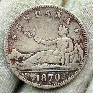 Moneda PLATA 2 Pesetas 1870 *(1X-73) G.Provisional