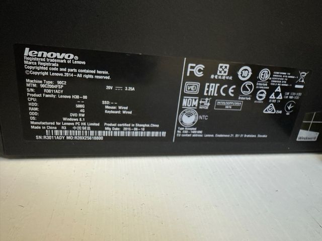 PC Sobremesa Lenovo windows 10