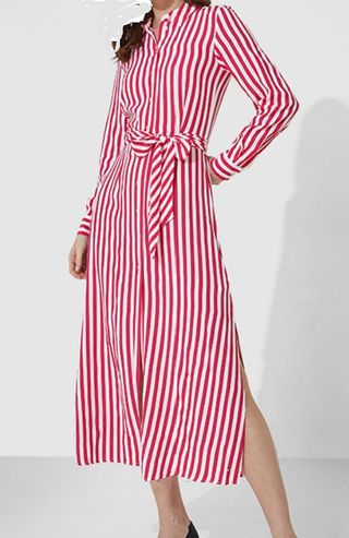 Vestido Tommy Hilfiger Rayas Rojas T.36