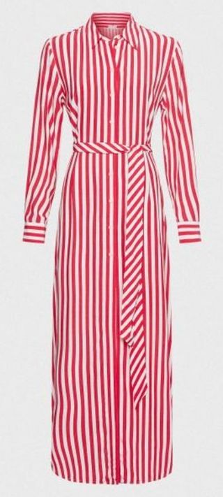 Vestido Tommy Hilfiger Rayas Rojas T.36