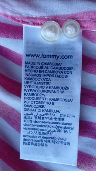 Vestido Tommy Hilfiger Rayas Rojas T.36