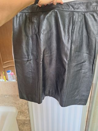 Gonna Vera Pelle Vintage Taglia 48