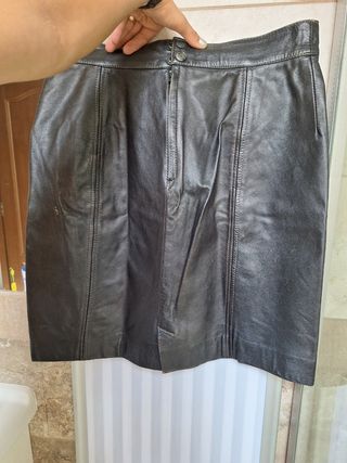 Gonna Vera Pelle Vintage Taglia 48