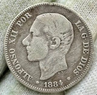 Moneda PLATA 2 Pesetas 1884 *(XX-84)  Alfonso XII