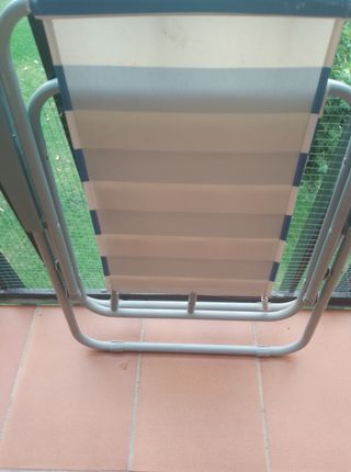 Silla Playa Plegable Niñ@ Rayas Azul/Blanco