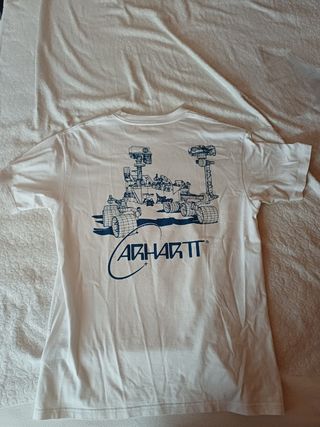 Maglia Carhartt bianca con stampa blu dietro