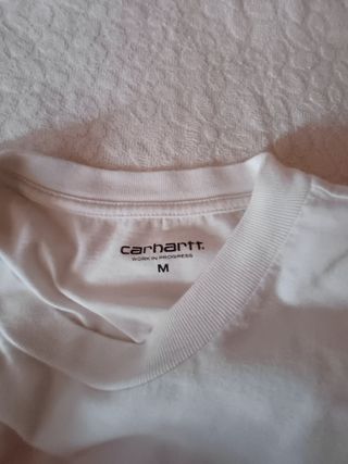 Maglia Carhartt bianca con stampa blu dietro