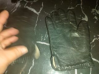 Conjunto de guantes de piel vintage