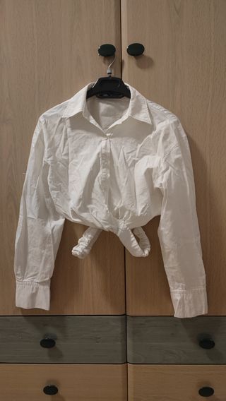 Camisa Zara Blanca Cruzada