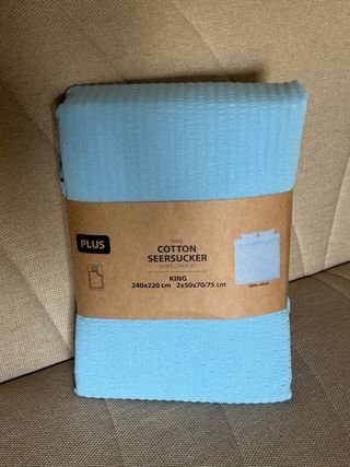 Copripiumino Seersucker Azzurro King + 2 Federe