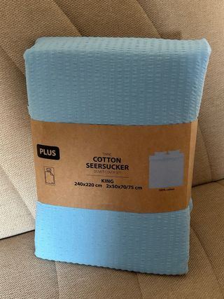 Copripiumino Seersucker Azzurro King + 2 Federe
