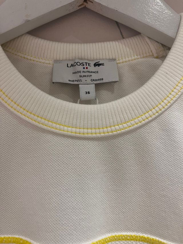 T-shirt Lacoste bianca taglia S/36
